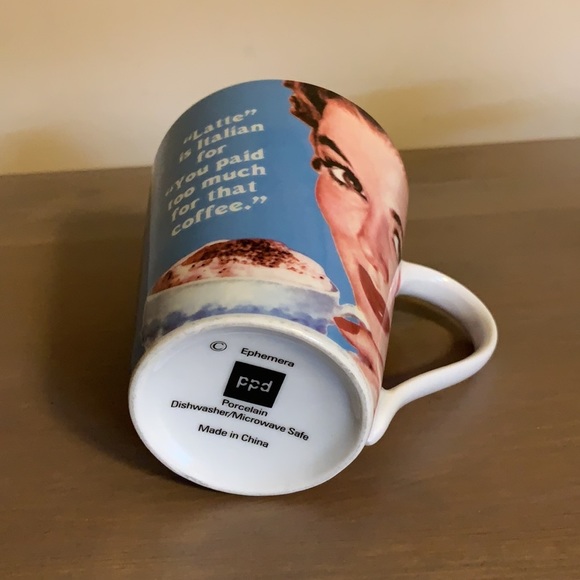 Ephemera “Latte” Cheeky Retro Inspired Vintage Style Ceramic Mug - Picture 8 of 8